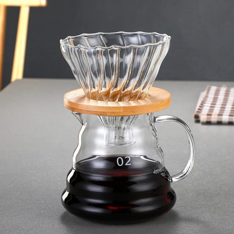 Cafetera de Vidrio Resistente al Calor con Tapa – 360 ml / 600 ml / 800 ml | Tetera Transparente para Café o Té