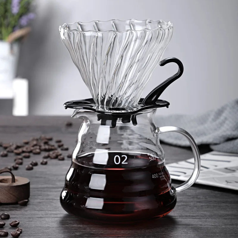 Cafetera de Vidrio Resistente al Calor con Tapa – 360 ml / 600 ml / 800 ml | Tetera Transparente para Café o Té