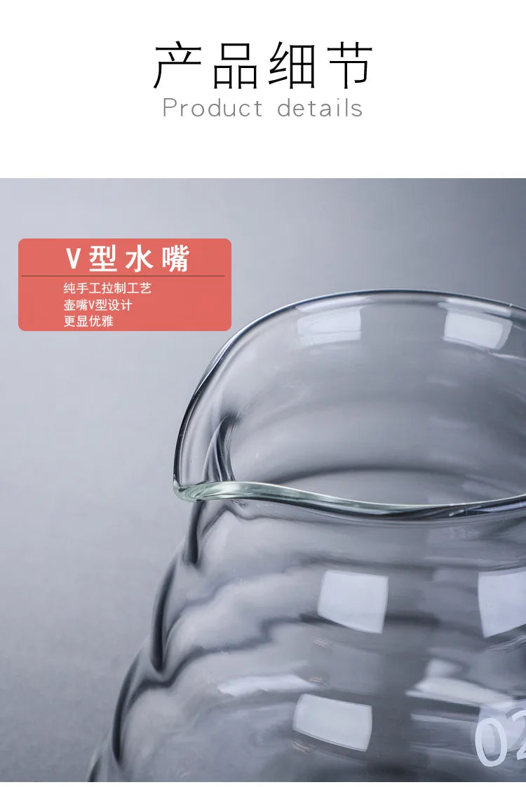 Cafetera de Vidrio Resistente al Calor con Tapa – 360 ml / 600 ml / 800 ml | Tetera Transparente para Café o Té