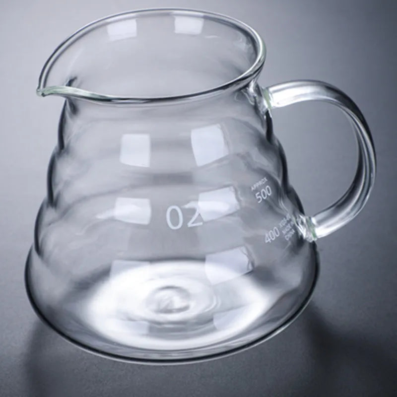 Cafetera de Vidrio Resistente al Calor con Tapa – 360 ml / 600 ml / 800 ml | Tetera Transparente para Café o Té