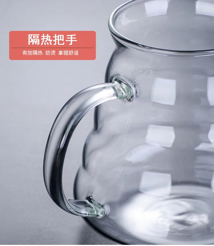 Cafetera de Vidrio Resistente al Calor con Tapa – 360 ml / 600 ml / 800 ml | Tetera Transparente para Café o Té