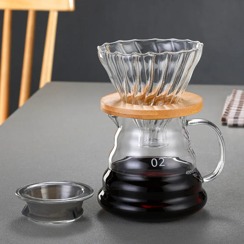 Cafetera de Vidrio Resistente al Calor con Tapa – 360 ml / 600 ml / 800 ml | Tetera Transparente para Café o Té