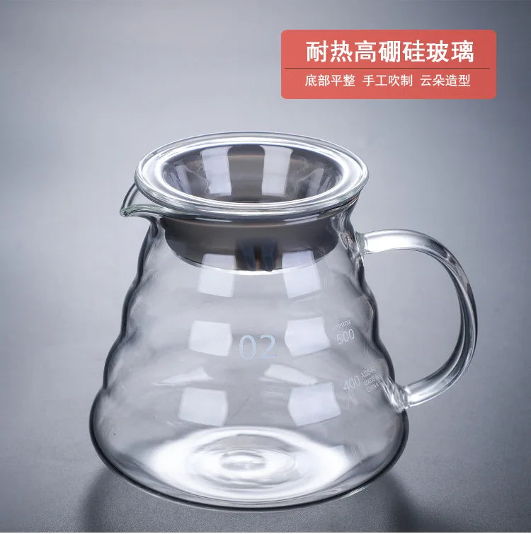 Cafetera de Vidrio Resistente al Calor con Tapa – 360 ml / 600 ml / 800 ml | Tetera Transparente para Café o Té